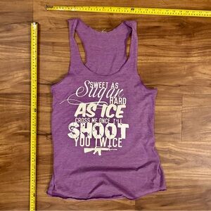 Alternative Purple Graphic Racerback Tank Top